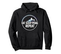 Mountain Biking Cyclist Eat Sleep Pedal Repeat Felpa con Cappuccio
