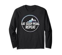 Mountain Biking Cyclist Eat Sleep Pedal Repeat Maglia a Manica