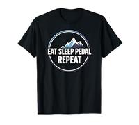 Mountain Biking Cyclist Eat Sleep Pedal Repeat Maglietta