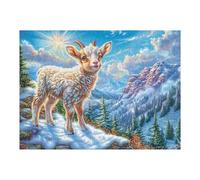 Mountain Blue Sheep Puzzle 500 Pezzi Per Attività All'aperto Cartone Impermeabile Per Campeggio Vacanze Per Famiglie Con Busta Per Pezzi Inclusa Qualità Premium 500 PCS