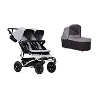 Mountain Buggy Duet Buggy V3.2 - Passeggino doppio con 1 ovetto, colore: Argento