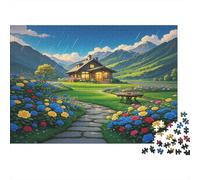 Mountain Cabin Puzzle da 1000 Pezzi Recyclable Paper Flower Garden Anziano Puzzles Accessori per Giochi di Festa Great Gift Idea for Women And Men Both 52x38cm/1000pcs
