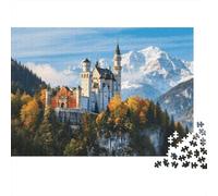 Mountain Castle Puzzles 1000 Pezzi Riciclabile Autumn View Puzzle per Anziani Educativo Gioco Decompressione Ideal per Holiday Blessings Gift 52x38cm/1000pcs