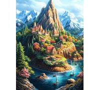 Mountain Castle Rompicapo 500 Pezzi Per Regalo Di Battesimo Cartone Spesso Per Bambini Animal Plant Fairy Tale Tema Baby Per Attività Educativa Con Confezione Regalo Da Passatempo 500 PCS