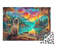 Mountain Cat Scene 1000 Pezzi Gufo Costiero Puzzle in Cartone Riciclato Gioco Educativo Decompressione per Adulti Decorazione Pareti Regali per Creatività e Donare