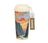 Mountain Clouds Beauty Coffee Tumbler da viaggio con coperchio tazza da caffè in acciaio inox isolato tazza da viaggio per caldo e freddo 500 ml a prova di fuoriuscite