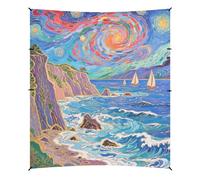 Mountain Clouds - Tenda da spiaggia con protezione UPF50+, facile da installare, grande parasole con sacchi di sabbia e pala per campeggio, picnic, cortile e pesca
