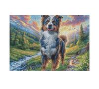 Mountain Cute Australian Shepherd Puzzle 300 Pezzi Sfida Intellettuale Avanzata Doll Animal Pet Rompicapo Per Menti Acute Esercizio Cerebrale Stimolo Mentale Regalo Per Person 300 PCS