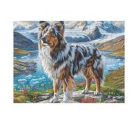 Mountain Cute Australian Shepherd Puzzle 500 Pezzi Rompicapo Per Ragazzi Gioco Educativo Sfida Intelligenza Creativa Idea Regalo Per Figlio A Natale 500 PCS