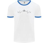 Mountain ECG Hiking Trekking Climbing Pulse Uomo Ringer T-Shirt