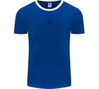Mountain ECG Hiking Trekking Climbing Pulse Uomo Ringer T-Shirt