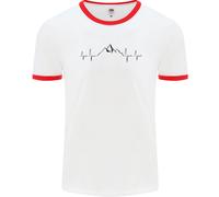 Mountain ECG Hiking Trekking Climbing Pulse Uomo Ringer T-Shirt