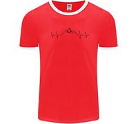 Mountain ECG Hiking Trekking Climbing Pulse Uomo Ringer T-Shirt
