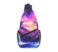 Mountain Falls Milky Way Starry Night Sky Crossbody borsa a tracolla da viaggio zaino a tracolla per uomo escursionismo zaino