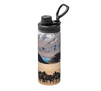 Mountain Farm Horses Printing - Bollitore termico sportivo da 510 g, ideale per ciclismo, palestra, basket, attività all'aperto, ideale come regalo