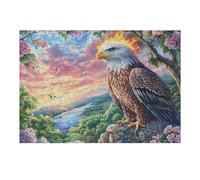 Mountain Flying Eagle Puzzle 300 Pezzi Sicilia Per Adulti Raptor Peak Sunset Cartone Riciclato Per Decorazione Ingresso Da Passatempo Antistress Rilassante Qualità Garantita 300 PCS
