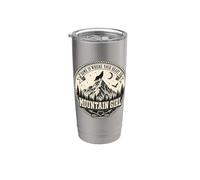 Mountain Girl Wilderness Wolf Moon, idea regalo per avventure all'aperto Bicchiere termico in acciaio inox doppia parete
