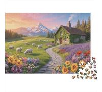 Mountain Hut Puzzle per Adulti 1000 Pezzi Carta Riciclabile Alpine Puzzles Educativo Gioco Challenge Ideal per Family And Friends Gifts 52x38cm/1000pcs