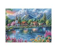 Mountain Lake Forest Wild Nature Rural Countryside Beautiful Puzzle 500 Pezzi Per Ragazzi Gioco Educativo Creativo Intelligenza E Manualità Idea Regalo Per Figlio A Compleanno 500 PCS