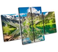 Mountain Lake Nature Natural Rocks beautiful Canvas Art Picture Print Photo