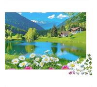 Mountain Lake View_1 Puzzle Da 1000 Pezzi in Carta Ecologica Per Bambini Principianti, Puzzle Ultra Difficile, Divertimento Dopo Scuola, Puzzle Miglior Valutato Per Giovani Apprendisti 52x38cm/1000pc
