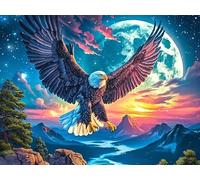 Mountain Landscape Bald Eagle Puzzle 300 Pezzi Sicilia Per Adulti Wildlife Cartone Riciclato Per Decorazione Ingresso Da Passatempo Antistress Rilassante Qualità Garantita 300 PCS/40x28cm