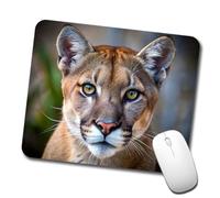 Mountain Lion Cougar Face Mousepad Portatile Tappetino per Mouse Comodo Mouse Pad for Laptop Gaming Pc 25X30Cm