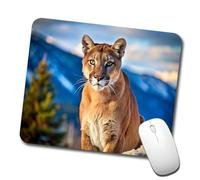 Mountain Lion Cougar Mousepad Durevoli Tappetino per Mouse Bordi Cuciti Mouse Pad for Lavoro Pc Laptop 25X30Cm