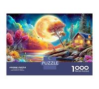 Mountain Meadow Puzzle 1000 Pezzi Cottage by Moonlit Lake Puzzle Decorativo A Taglio Preciso, Gioco Rilassante E Sfida Per Adulti E Bambini 38x26cm/1000pcs
