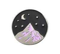 Mountain Moon Star smalto rotondo spilla pin distintivo vestiti zaino cappotto sciarpa DecorProfessionale e alla moda