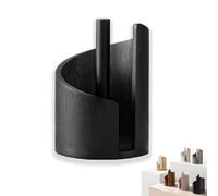 Mountain Paper Towel Holder Countertop with Mango Wood Round Base and Iron Holder, One-Hand Tearing for Mega Rolls, Stylish Storage for Kitchen Countertop, Bathroom, Living Room (Black)