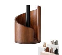 Mountain Paper Towel Holder Countertop with Mango Wood Round Base and Iron Holder, One-Hand Tearing for Mega Rolls, Stylish Storage for Kitchen Countertop, Bathroom, Living Room (Brown)
