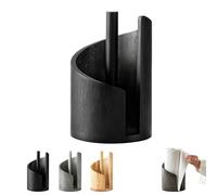 Mountain Paper Towel Holder,Mango Wood Round Base and Iron Holder,Holds large rolls of paper,Simple and elegant Effortless One-Hand Tearing papers towel holders countertop (Black)