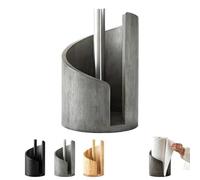 Mountain Paper Towel Holder,Mango Wood Round Base and Iron Holder,Holds large rolls of paper,Simple and elegant Effortless One-Hand Tearing papers towel holders countertop (Gray)