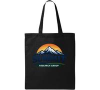 Mountain Peak Con Sunrise Sfondo Cotone Naturale Tote Bag Nero
