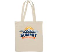 Mountain Peak Weather Center Logo Design Natural Cotton Tote Bag Bianco