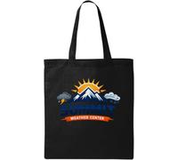 Mountain Peak Weather Center Logo Design Natural Cotton Tote Bag Nero