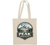 Mountain Peak Wildlife Observation Scene - Borsa tote in cotone naturale, colore: Bianco