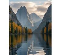 Mountain Reflection Notebook: Graph Paper Journal with Scenic Nature Landscape Cover for Notes, Math, Sketching and Structured Planning