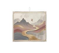 Mountain River, tappetino scolapiatti per bancone della cucina, elegante tappetino assorbente per scolapiatti dai toni della terra, tappetino scolapiatti moderno astratto in microfibra per decorazione