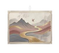 Mountain River, tappetino scolapiatti per bancone della cucina, elegante tappetino assorbente per scolapiatti dai toni della terra, tappetino scolapiatti moderno astratto in microfibra per decorazione