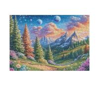 Mountain River Valley Puzzle 300 Pezzi Alpi Italiane Per Adulti Esperti Cartone Rigido Difficoltà Media Per Vacanze Invernali Da Passatempo Con Colla Inclusa 300 PCS（40x28cm）