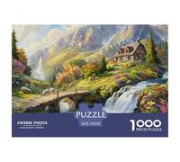 Mountain Stream Cottage Puzzle Giochi 1000 Pezzi Per Gioco Familiare Arte Interesting Puzzle Adulti Foto 70x50cm/1000pcs