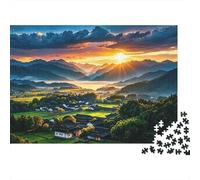 Mountain Sunrise Jigsaw Puzzle 1000 Pezzi Riciclato Materiale Serene Valley Adult Jigsaws Sviluppo dell' Boy & Girl‘s Intelligenza Parent Child Gioco Attività 70x50cm/1000pcs