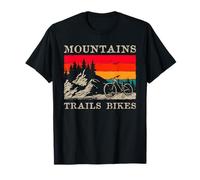 Mountain Trails Bici MTB Ciclismo Downhill Bici Vintage Maglietta