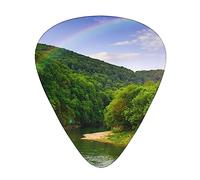 Mountain Valley - Plettri per chitarra, plettri per chitarra e basso, con scatola portaoggetti, confezione da 12 pezzi, include calibri sottili, medi e pesanti