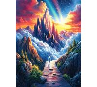 Mountain Valley with A Waterfall Puzzle 500 Pezzi Intelligenza E Logica Science Fiction Magical Dream Gioco Educativo Sfida Per Ragazzi E Adulti Rompicapo Relax Per Serate Familiari 500 PCS