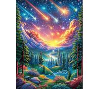 Mountain Valley with Northern Lights Puzzle 1000 Pezzi Per Regalo Di Pasqua Cartone Spesso Per Bambini Magical Accompany Fairy Tale Attività Educativa Per Tutta La Famiglia Con Confezione Regalo Quali