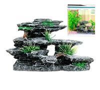 Mountain View Aquarium Ornament, paesaggio di montagna in resina Rockery, estetica naturale, a forma di pesce con vista artificiale di montagna, per acquari, pesci, giardini e ambienti sottomarini