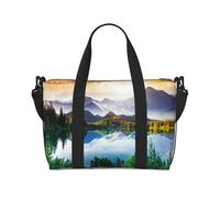 Mountain View Sunny Day Nature Print Italy Flag Print Borsa versatile per viaggi, borsa a tracolla portatile da viaggio per ogni tua esigenza